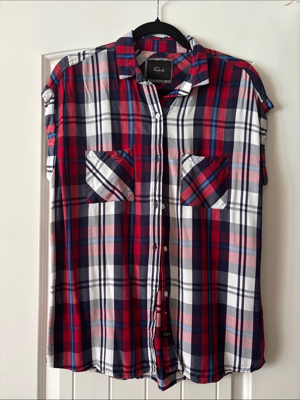 Rails Red, Navy & White Plaid Button-Front Shirt